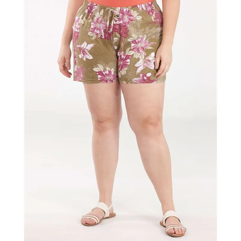 Short Plus Size Floral Verde 11351000038175UN