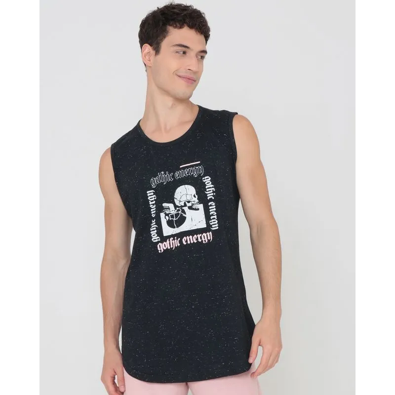 Regata Masculina Flamê Estampa Gothic Preto M