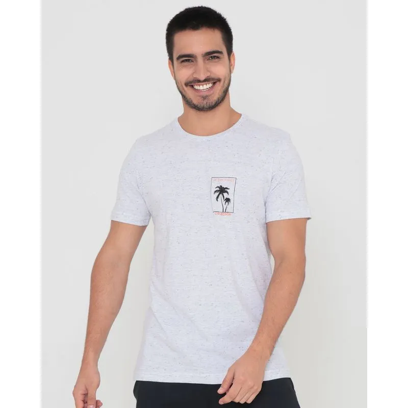 Camiseta Surf Botonê Ocean Waves Mescla Cinza Claro P