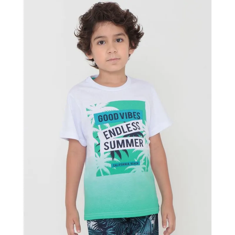 Camiseta Infantil Degadê Branca 4