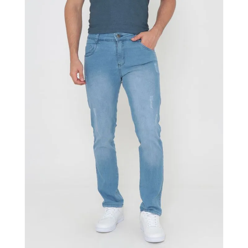 Calça Jeans Masculina Skinny Azul Claro 46