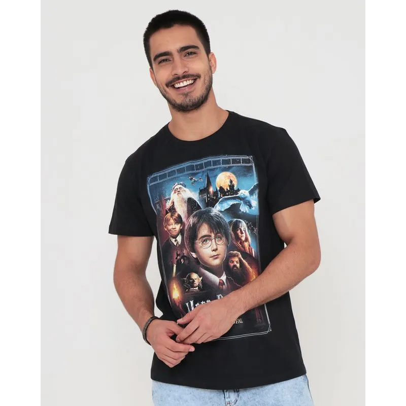 Camiseta Masculina Harry Potter Warner Preta M