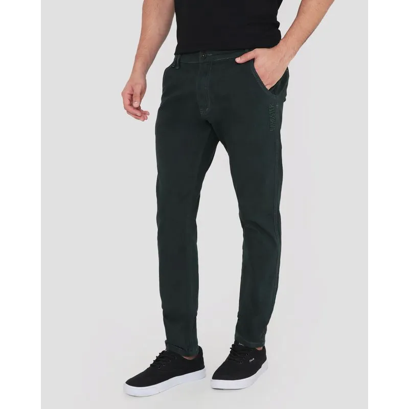 Calça Masculina Sarja Skinny Verde Escuro 38