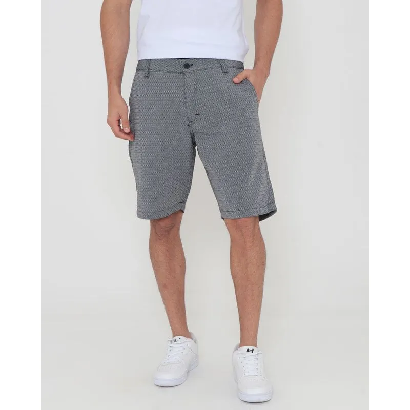 Bermuda Sarja Masculina Textura Cinza 42