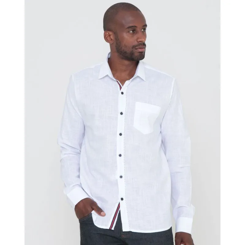 Camisa Masculina Texturizada Branca 4