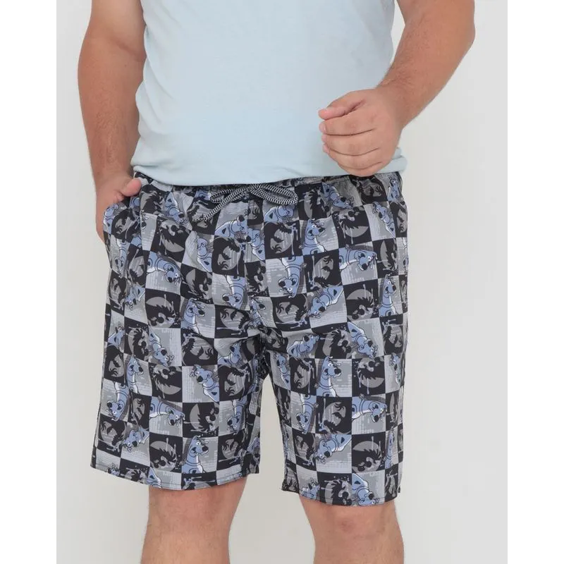 Bermuda Masculina Plus Size Scooby Doo Warner Preta G1