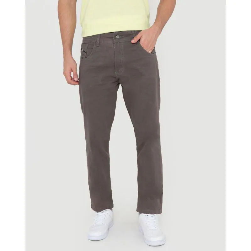 Calça Masculina Sarja Slim Marrom Claro 42