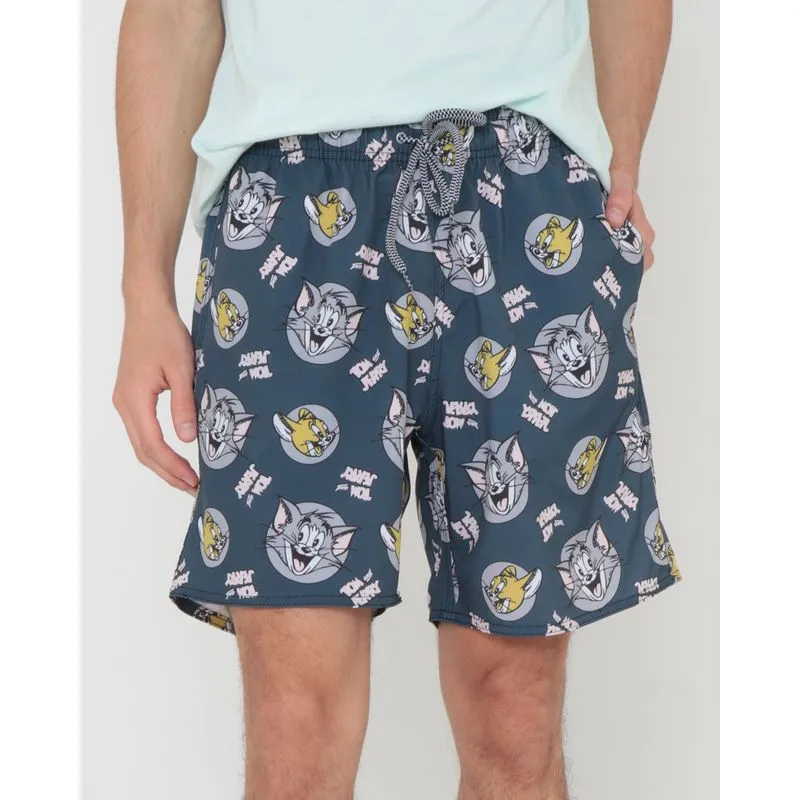 Bermuda Masculina Tom E Jerry Warner Azul G