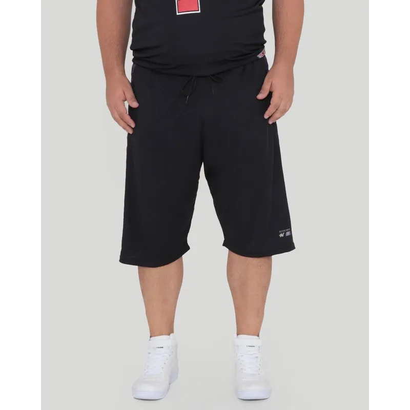 Bermuda Plus Size Esportiva Recortes Preta G3