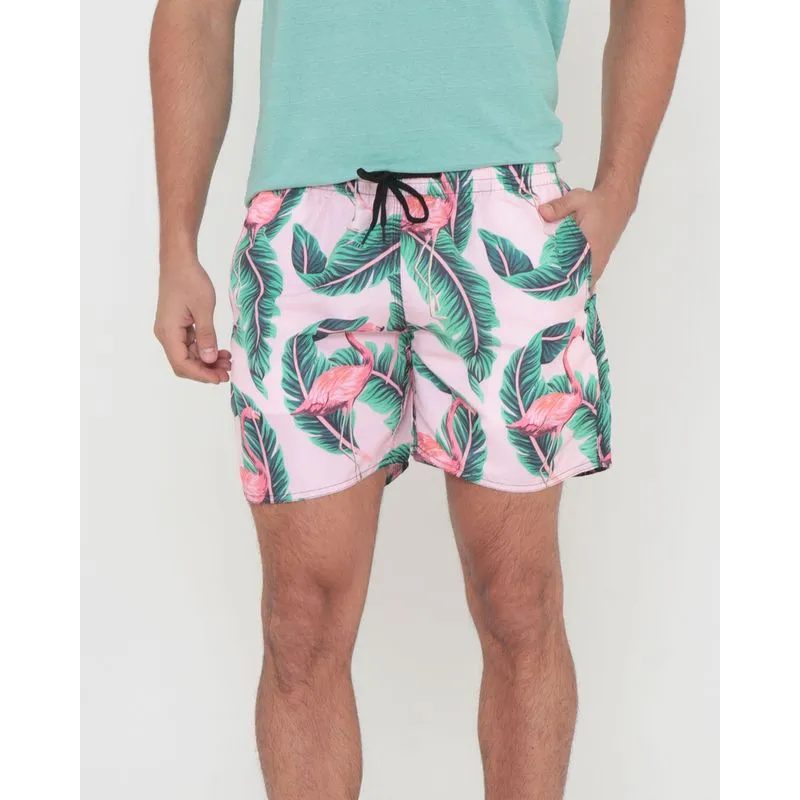 Short Masculino Surf Estampa Floral Rosa M