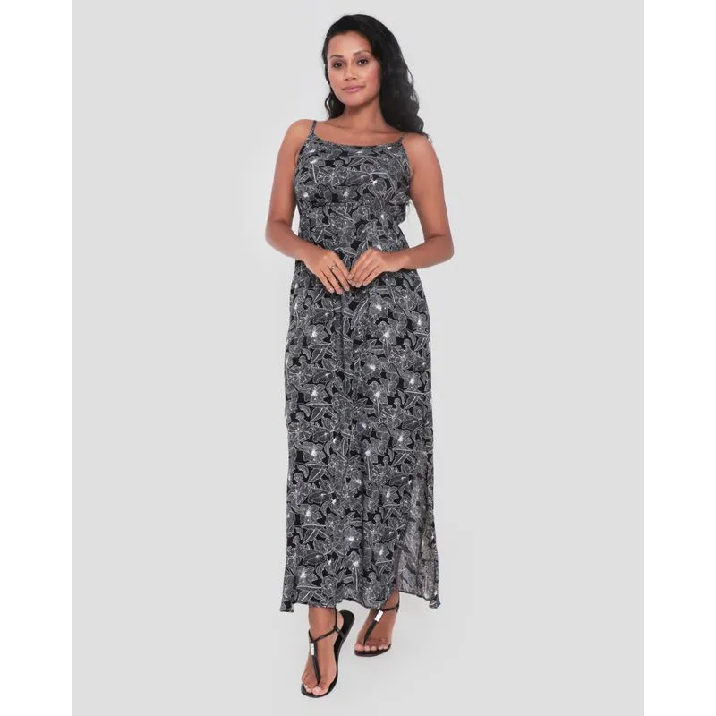 Vestido Longo Estampado Preto GG