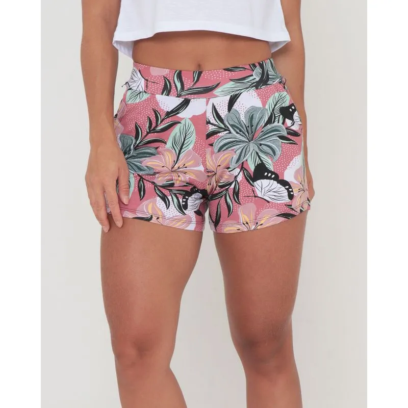 Short Feminino Estampa Floral Rosa M