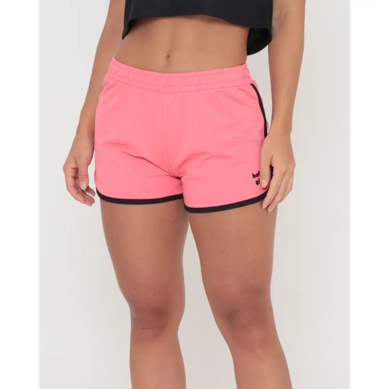 Short Moletinho Feminino Boxer Com Bordado Rosa P