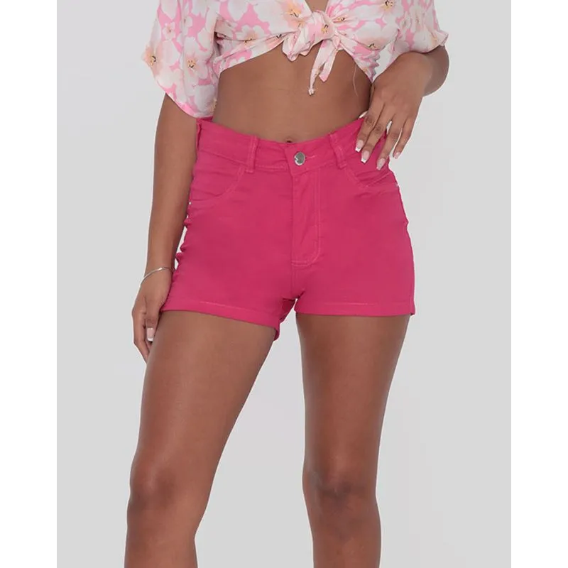 Short Sarja Feminino Rosa Escuro 42