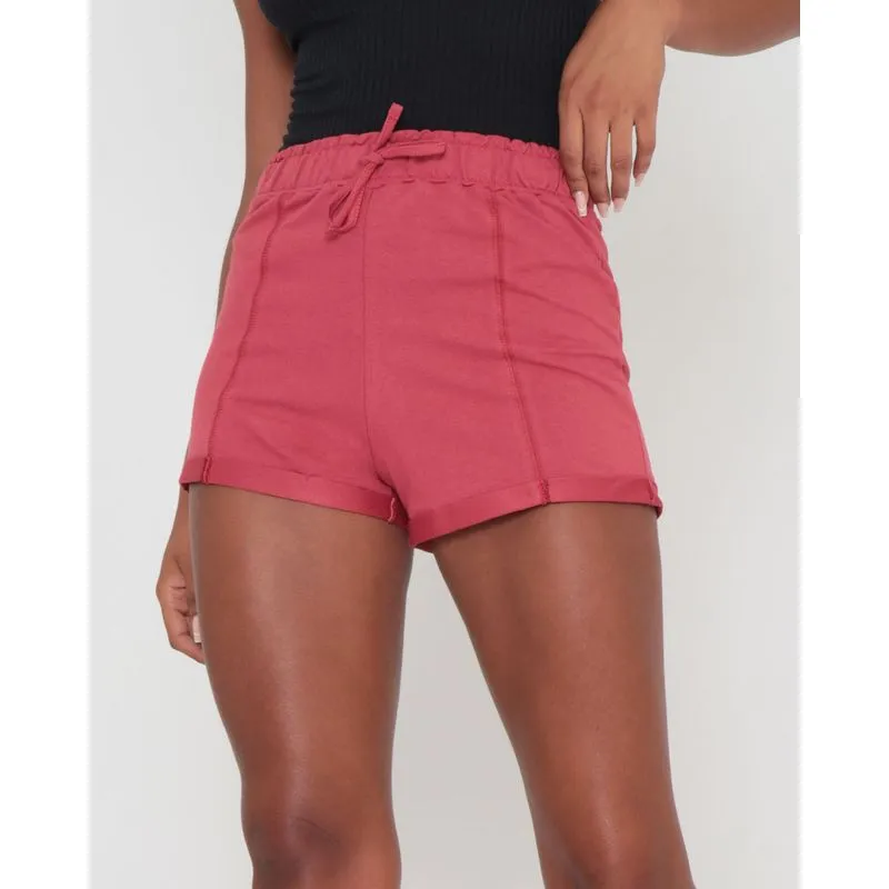 Short Feminino Moletinho Costura Frontal Vermelho G