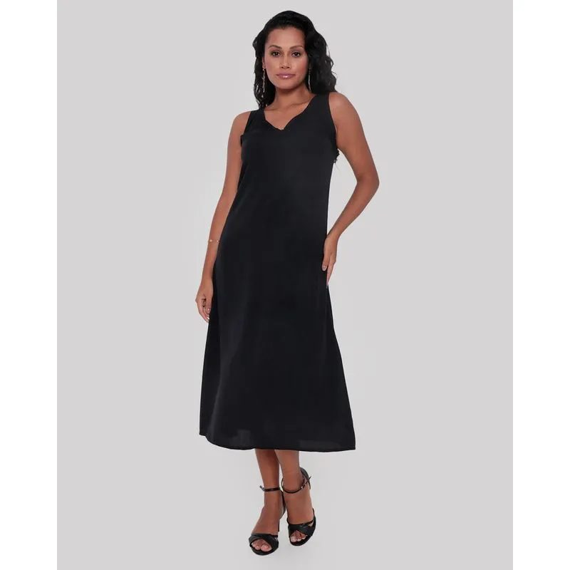 Vestido Regata Midi Liso Preto G