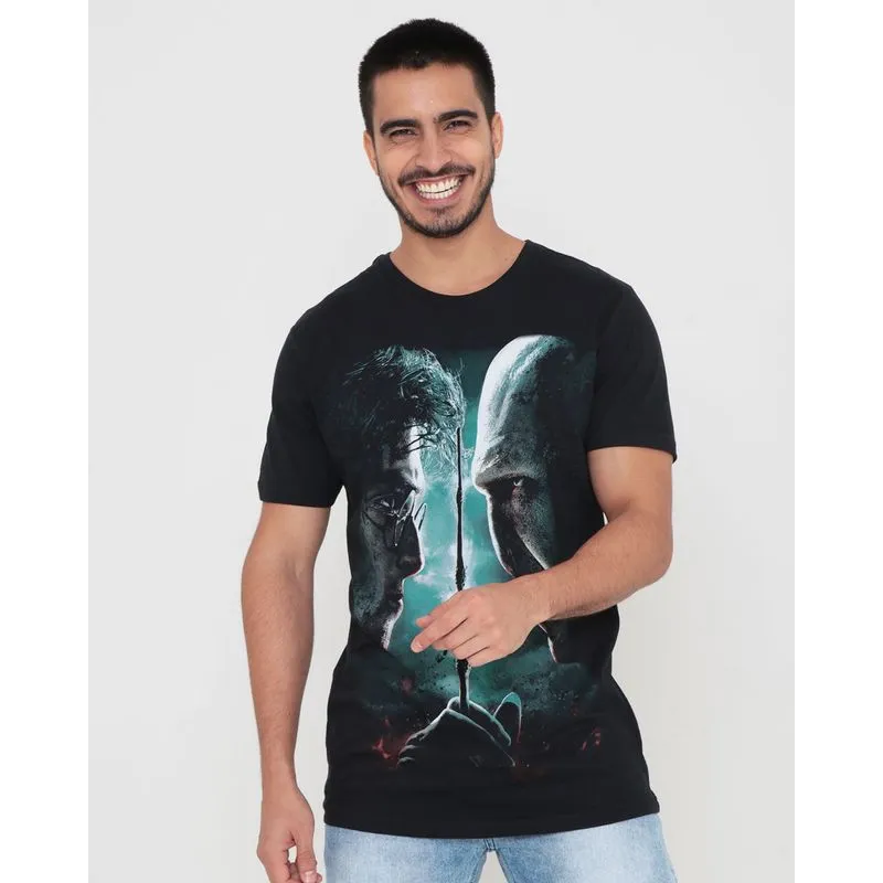 Camiseta Masculina Harry Potter Warner Preta GG