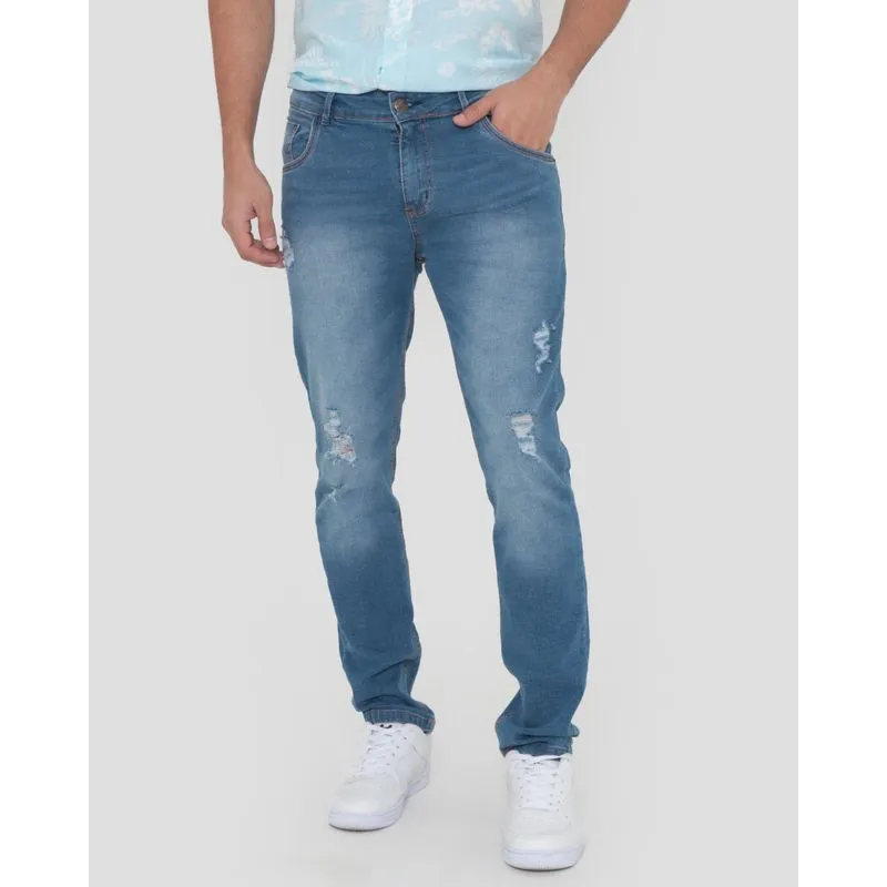 Calça Jeans Masculina Skinny Azul 40