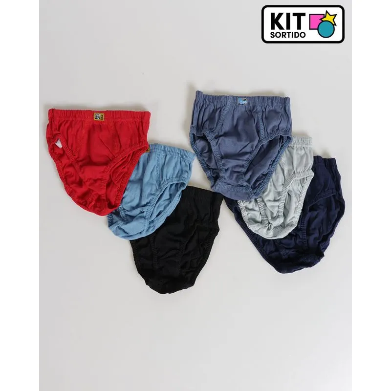 Kit 3 Cuecas Infantil Slip Cores Sortidas Tamanho 2 1
