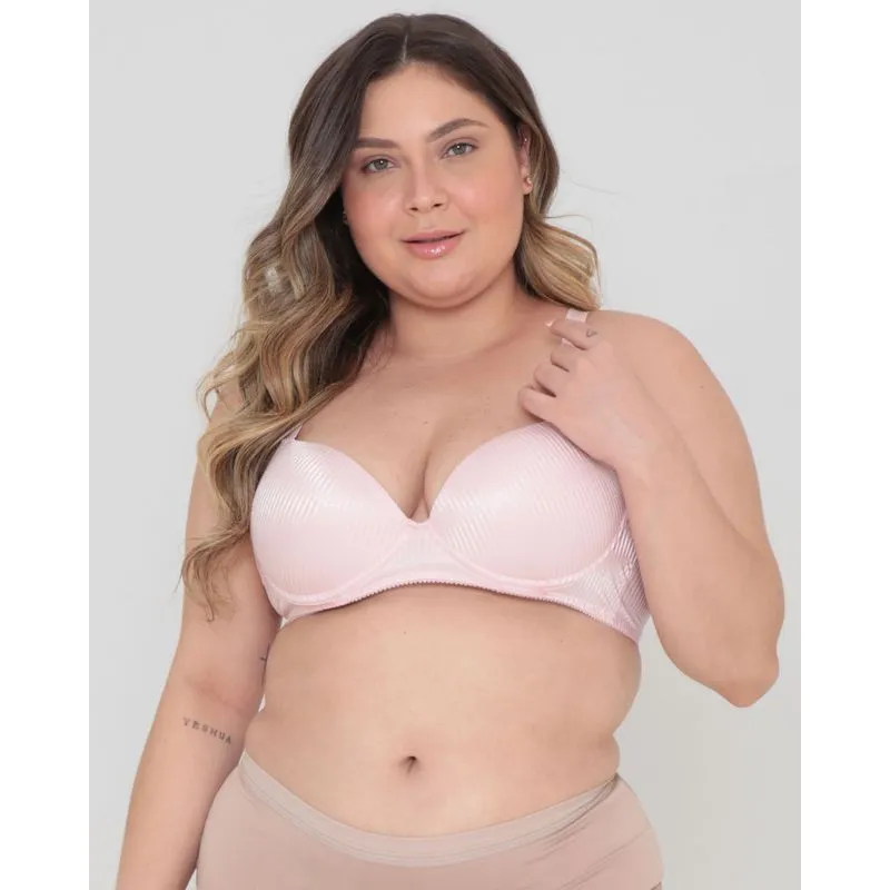 Sutiã Avulso Plus Size Com Bojo Canelado Rosa 52