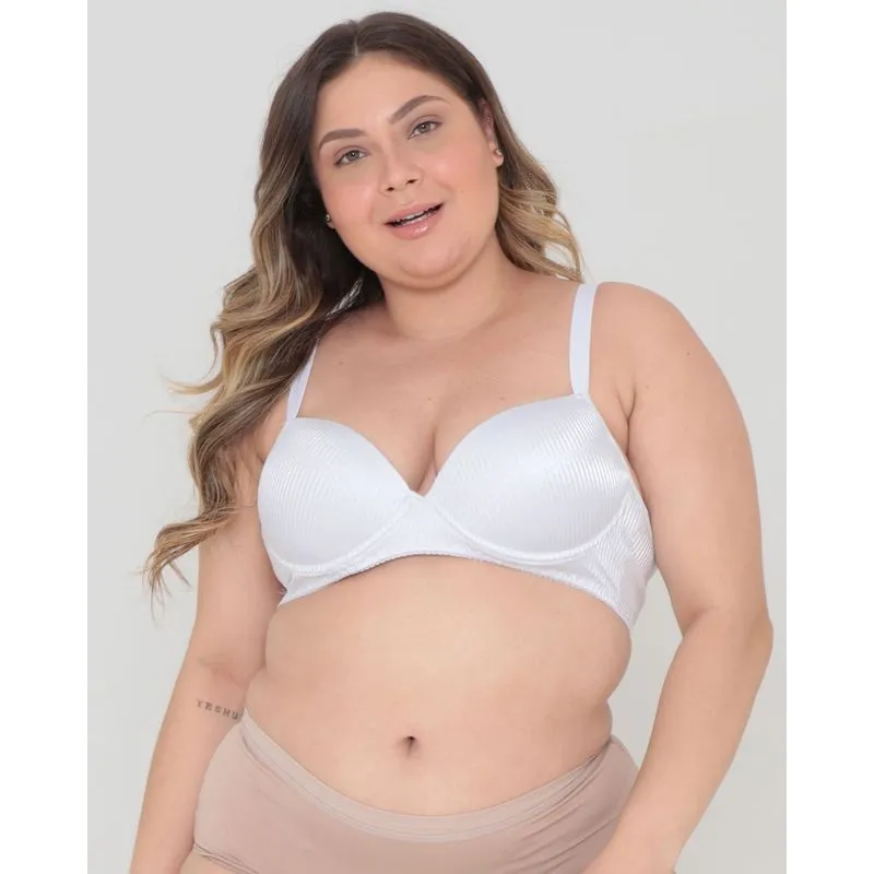 Sutiã Avulso Plus Size Com Bojo Canelado Branco 50
