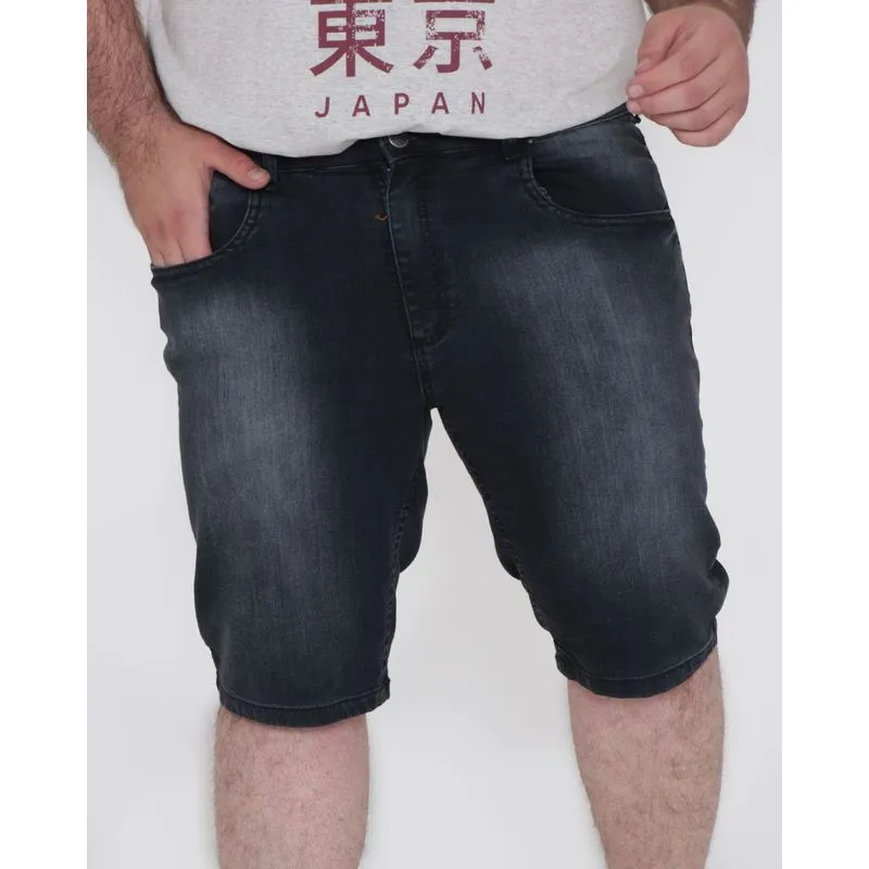 Bermuda Jeans Masculina Plus Size Preta 52