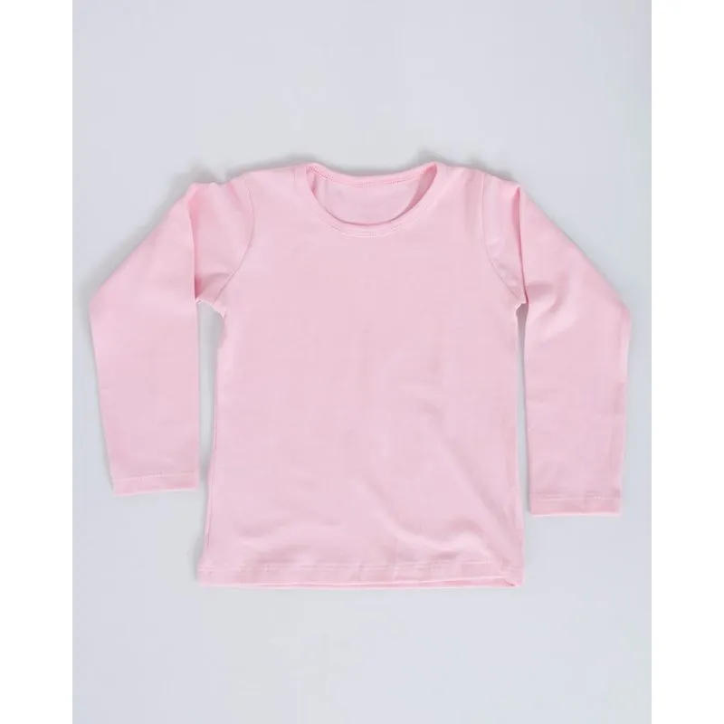 Blusa Bebê Manga Longa Básica Rosa Claro 1