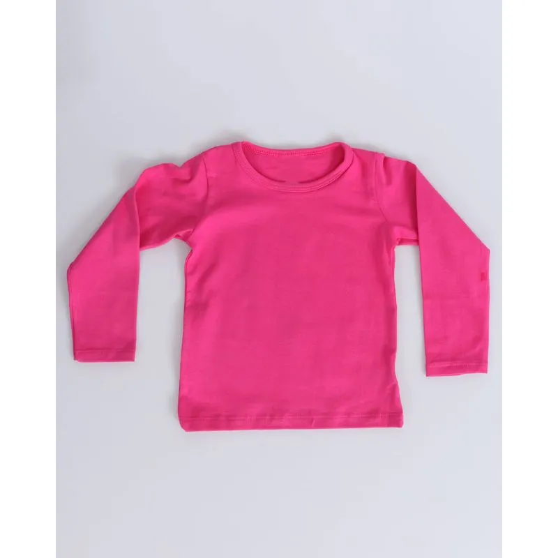 Blusa Bebê Manga Longa Básica Rosa Médio 2