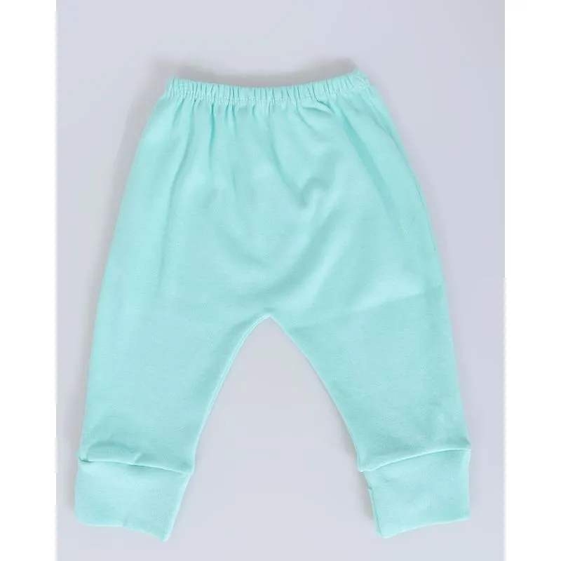 Calça Culote Bebê Com Vira Pé Verde Claro G