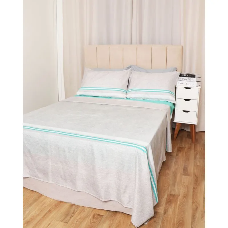 Jogo de Cama Casal 4 peças Arte e Cazza Cinza UN