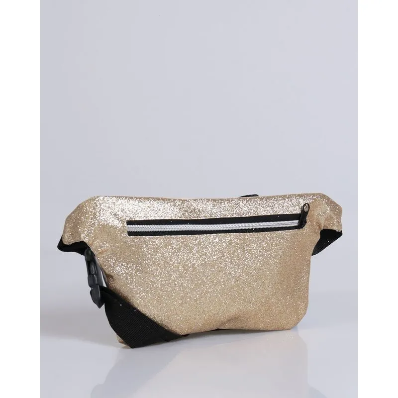 Pochete Feminina Com Glitter Dourada UN