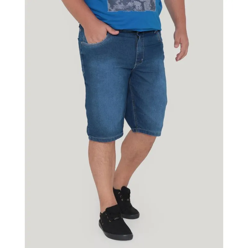 Bermuda Jeans Masculina Plus Size Blue Jeans Claro 50