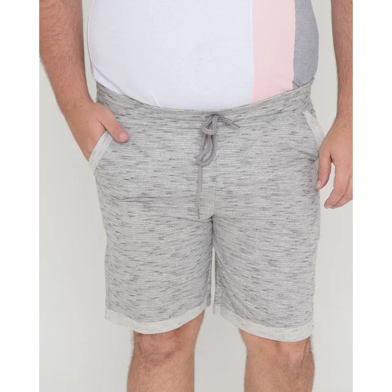 Bermuda Plus Size Masculina Moletinho Cinza Claro G3