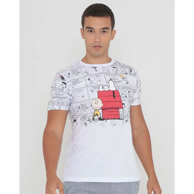 Camiseta Estampa Snooopy Gangster Branca GG