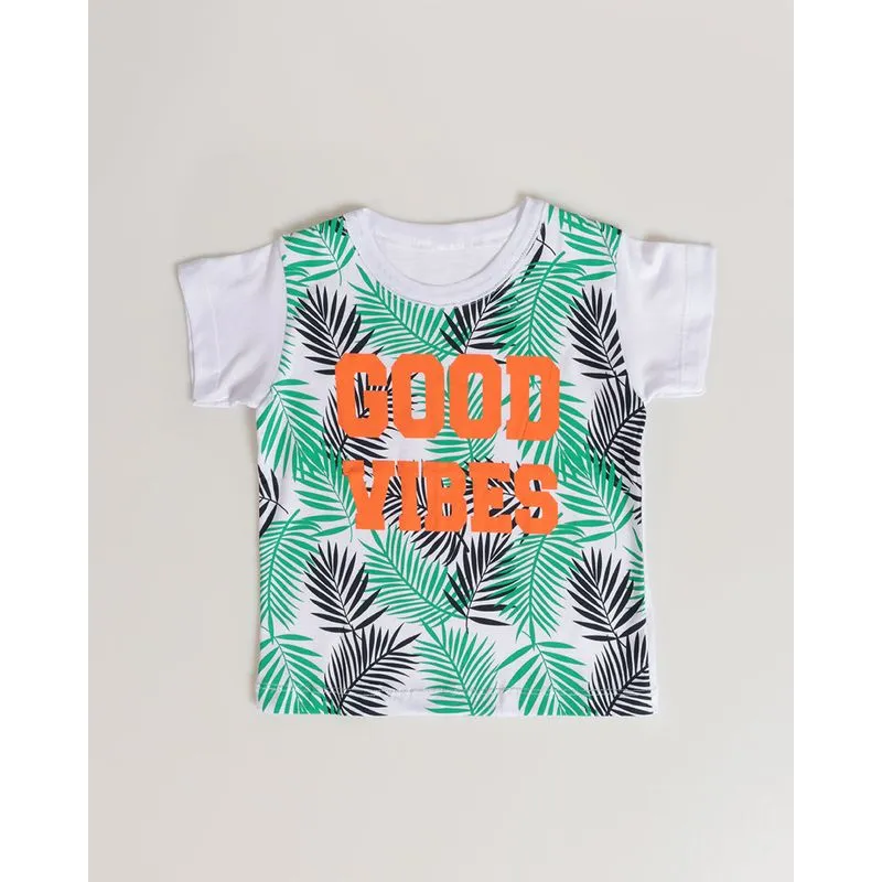 Camiseta Bebê Estampa Good Vibes Branca 1