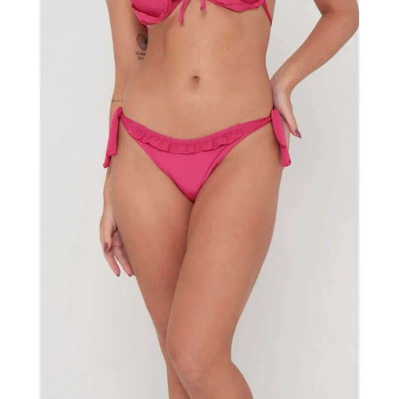 Biquíni Calcinha Avulso Amarrar Babados Rosa GG