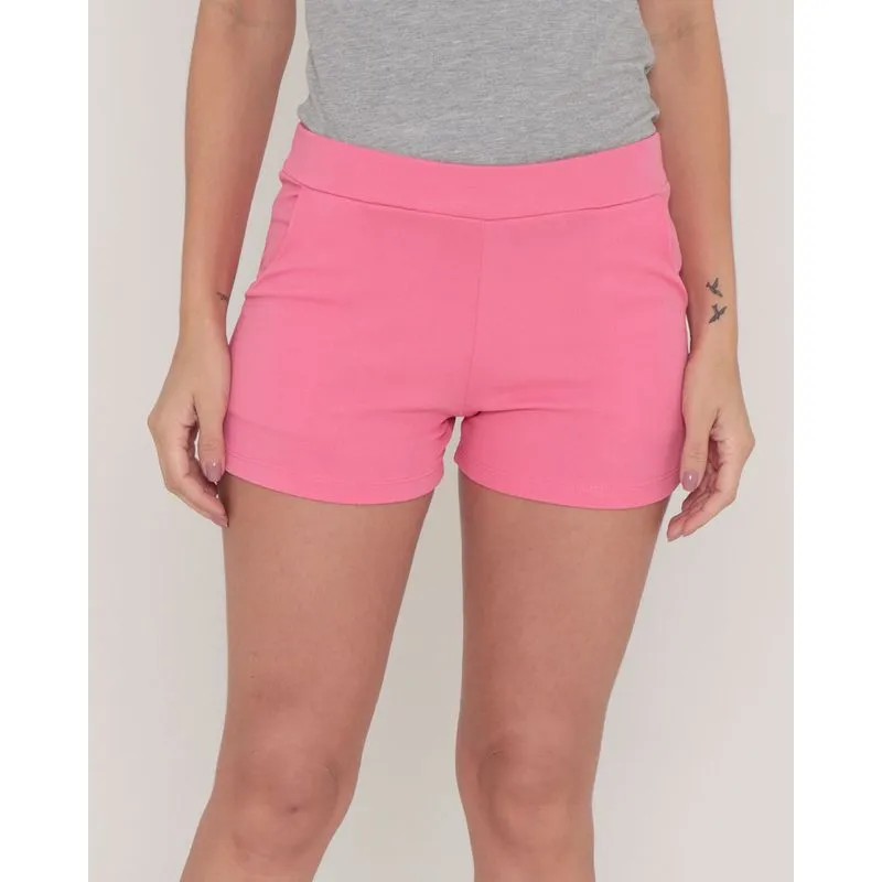 Short Feminino Crepe Rosa P