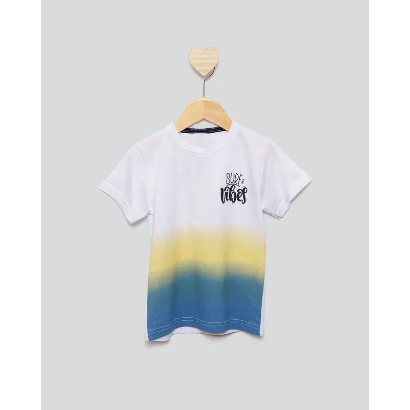 Camiseta Bebê Manga Curta Degradê Branca 1