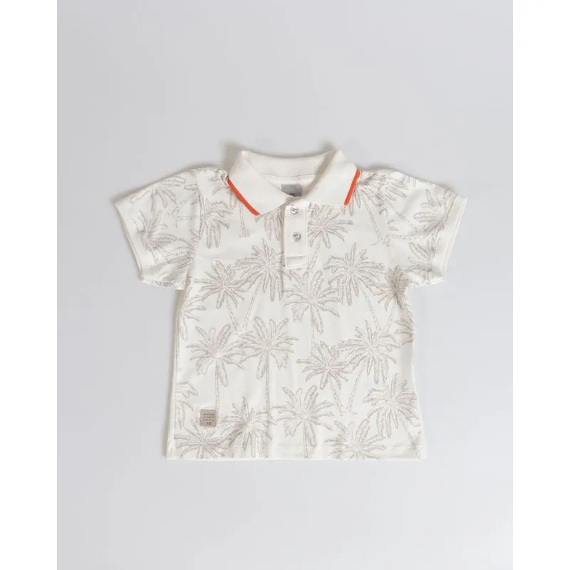 Polo Bebê Estampa Coqueiros Off White 3