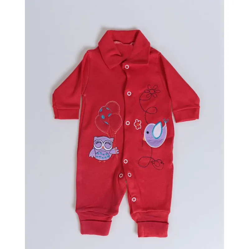 Macacão Bebê Bordado Vermelho P