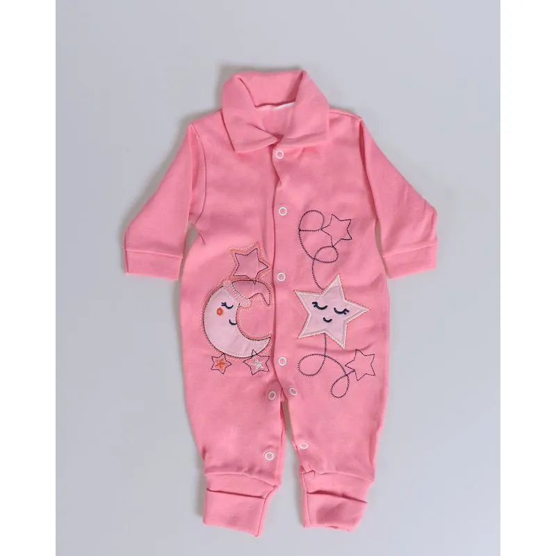 Macacão Bebê Bordado Rosa G