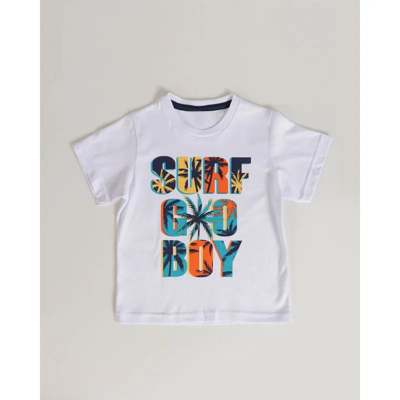 Camiseta Bebê Estampa Surf Branca 1