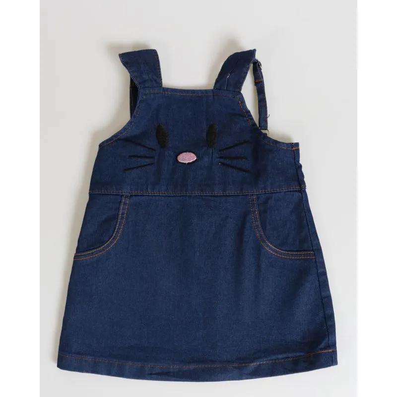 Vestido Jeans Bebê Coelhinho Azul Escuro 3