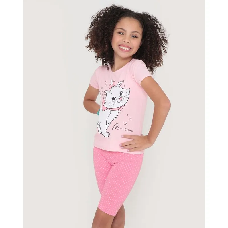 Conjunto Infantil Estampa Marie Disney Rosa 4