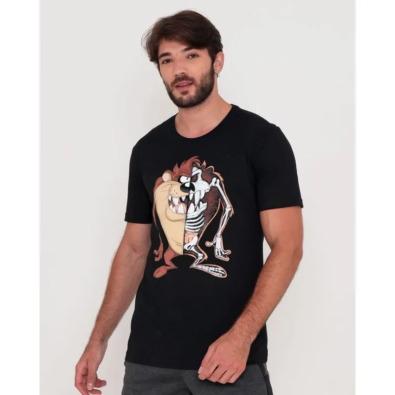 Camiseta Estampa Taz Looney Tunes Preta GG