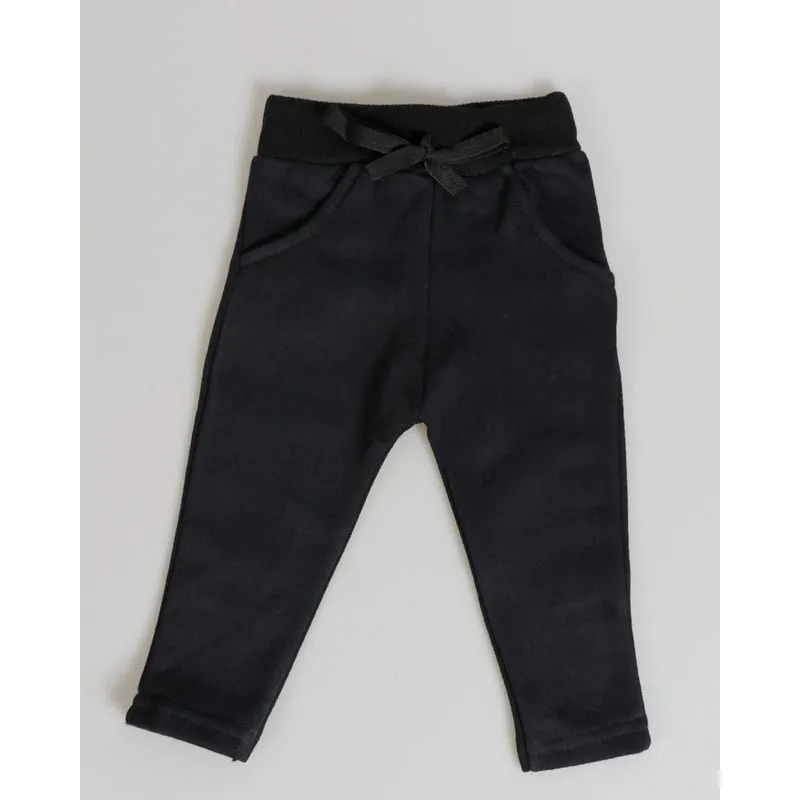 Calça Moletom Bebê Com Bolsos Preta P
