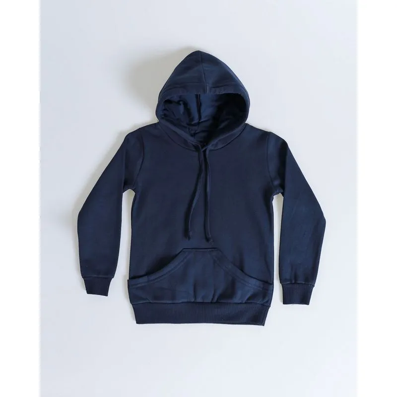 Blusão Moletom Bebê Com Capuz Azul Marinho 34122000208093UN