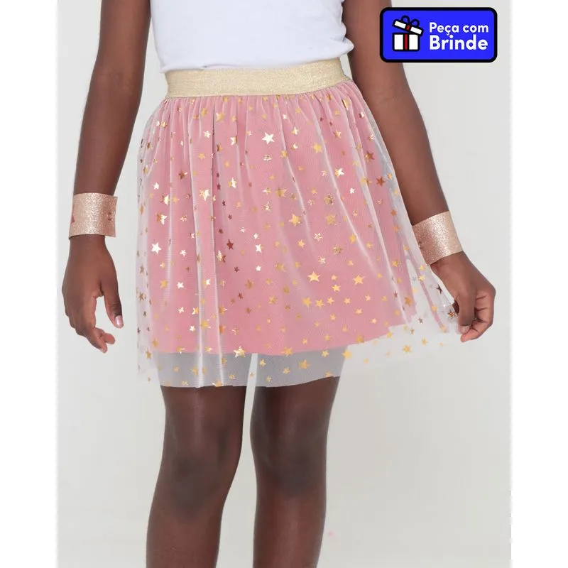 Saia Infantil Tule Mulher Maravilha Com Brinde Vermelha 10