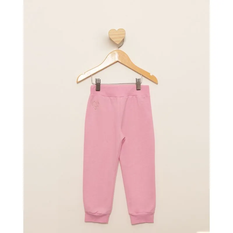 Calça Moletom Bebê Jogger Lisa Rosa 3