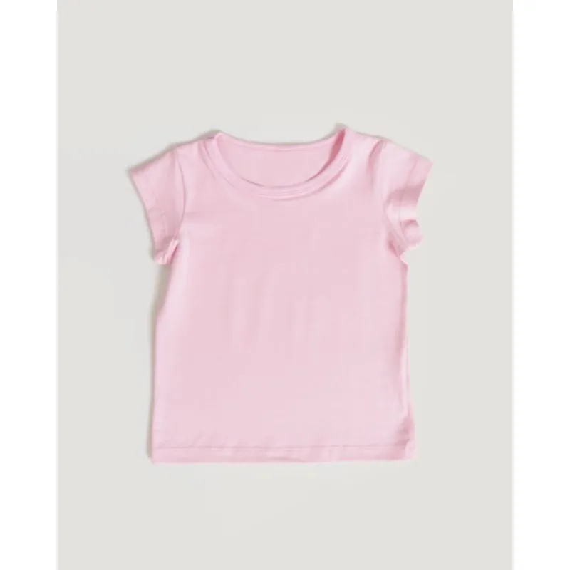Blusa Bebê Básica Manga Curta Rosa Claro 1